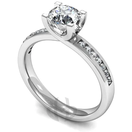 Engagement Ring with Shoulder Stones - (TBC942) 